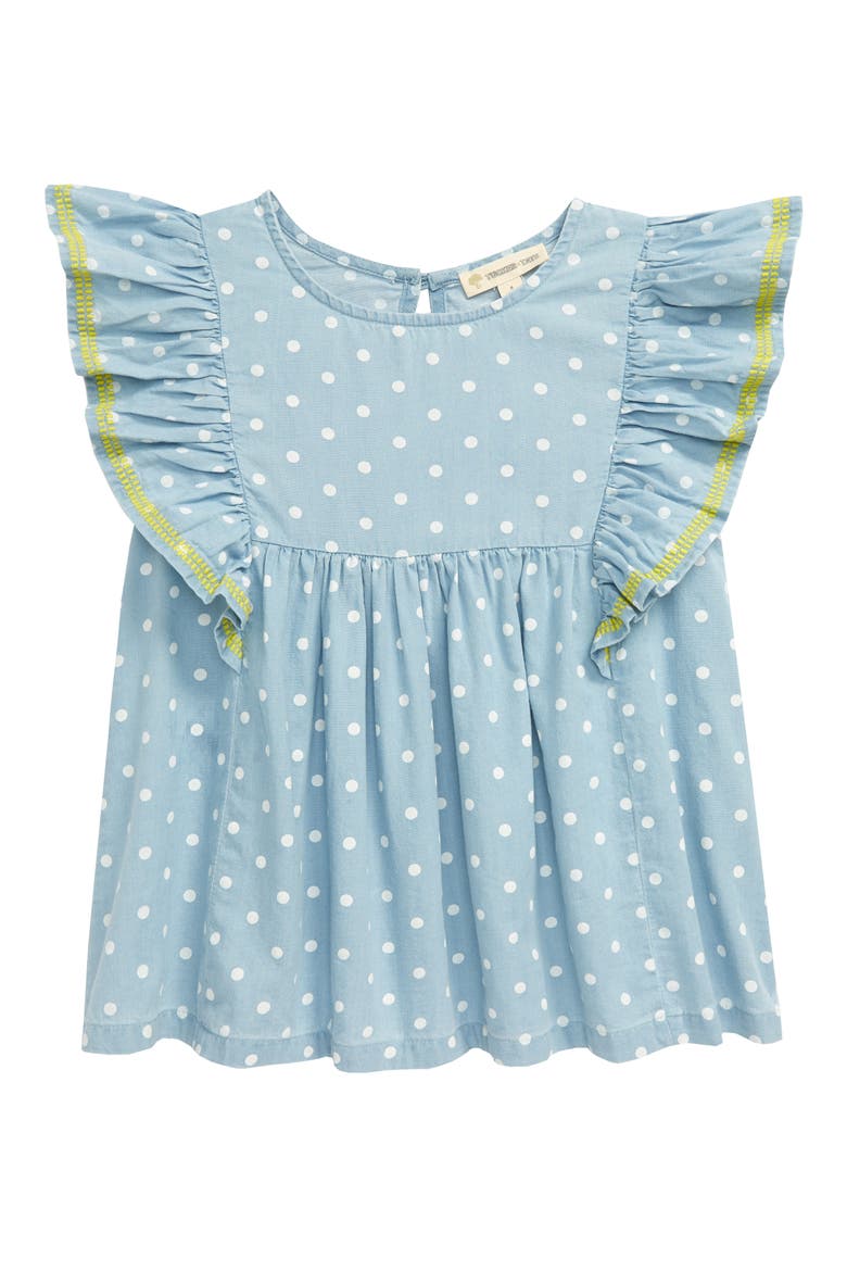 Kids' Dotted Chambray Top, Main, color, PACIFIC DOT WASH