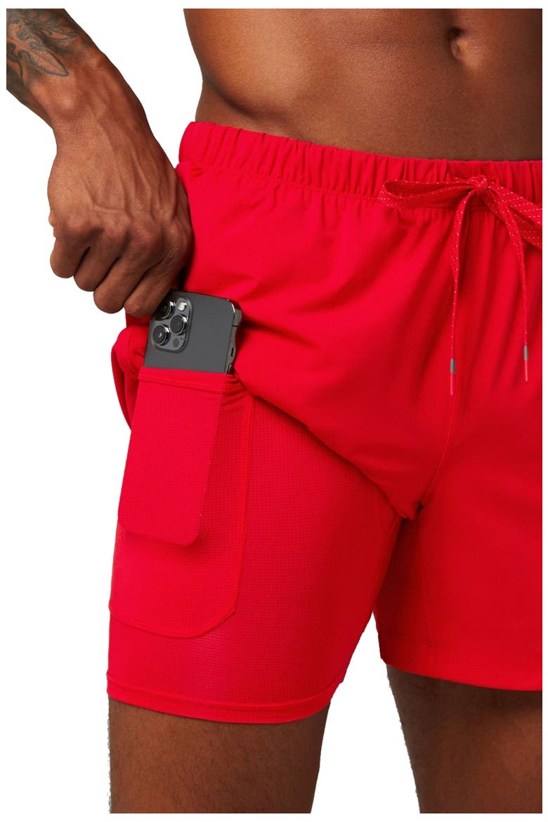 Men's The 5" One Short, Alternate, color, Heated Red