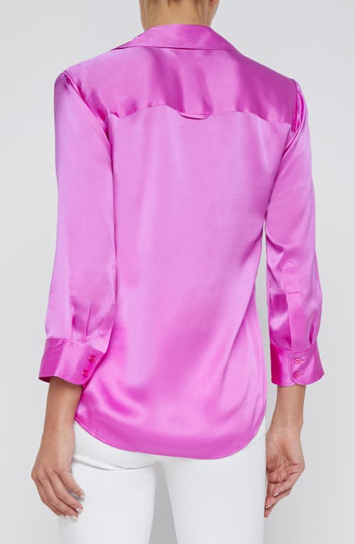 L Agence Dani Silk Blouse Bright Purple In Bright Purple
