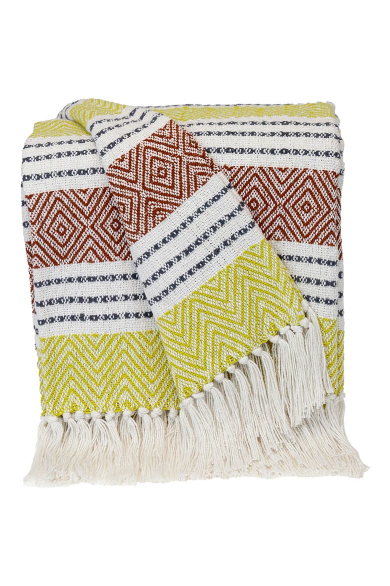 Kai Fringe Throw Blanket, Main, color, RUST MULTI