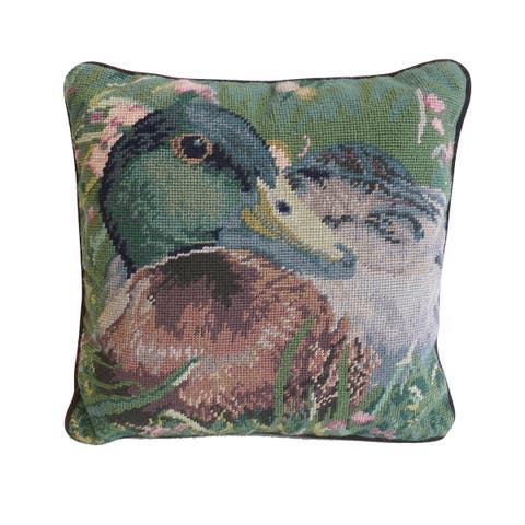 Mallard Duck Needlepoint Pillow