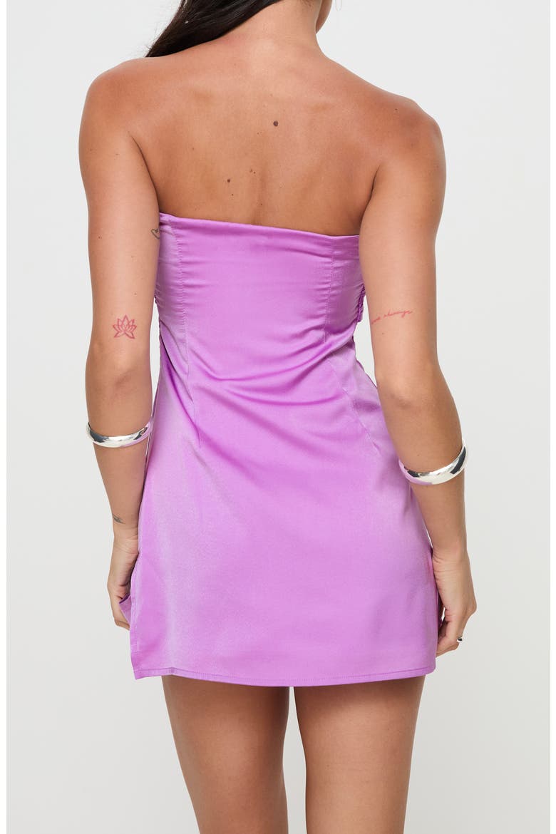 Irena Strapless Satin Minidress, Alternate, color, PURPLE