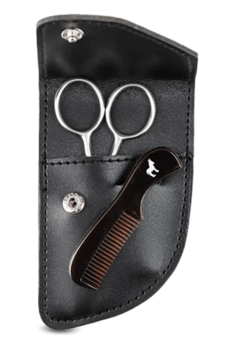 Beard Care Comb & Scissors Kit, Main, color, None