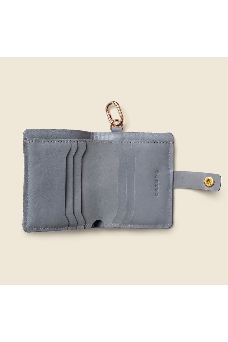 Wallet with Snap and Key Ring, Alternate, color, Ice Blue