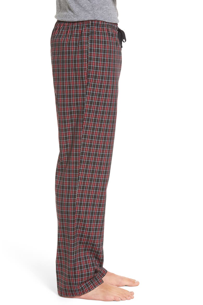 Poplin Pajama Pants, Alternate, color, RED CHILI - BLACK TARTAN