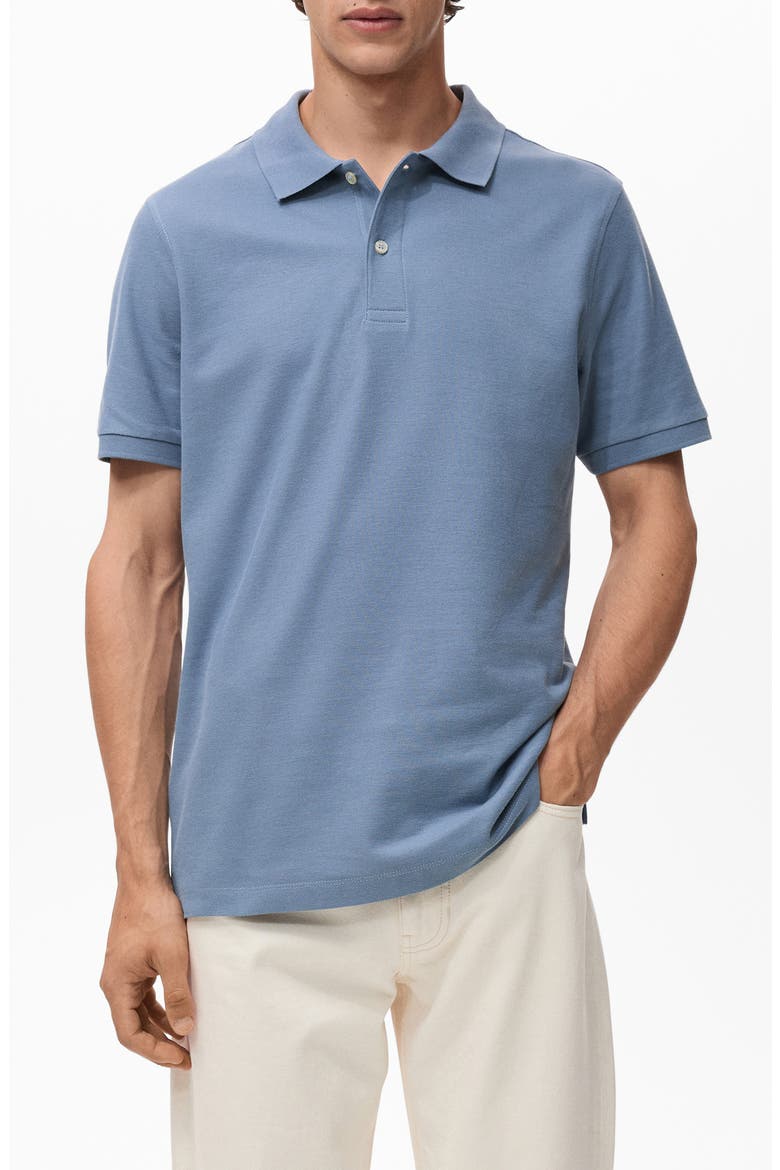 Regular Fit Cotton Piqué Polo, Main, color, BLUE