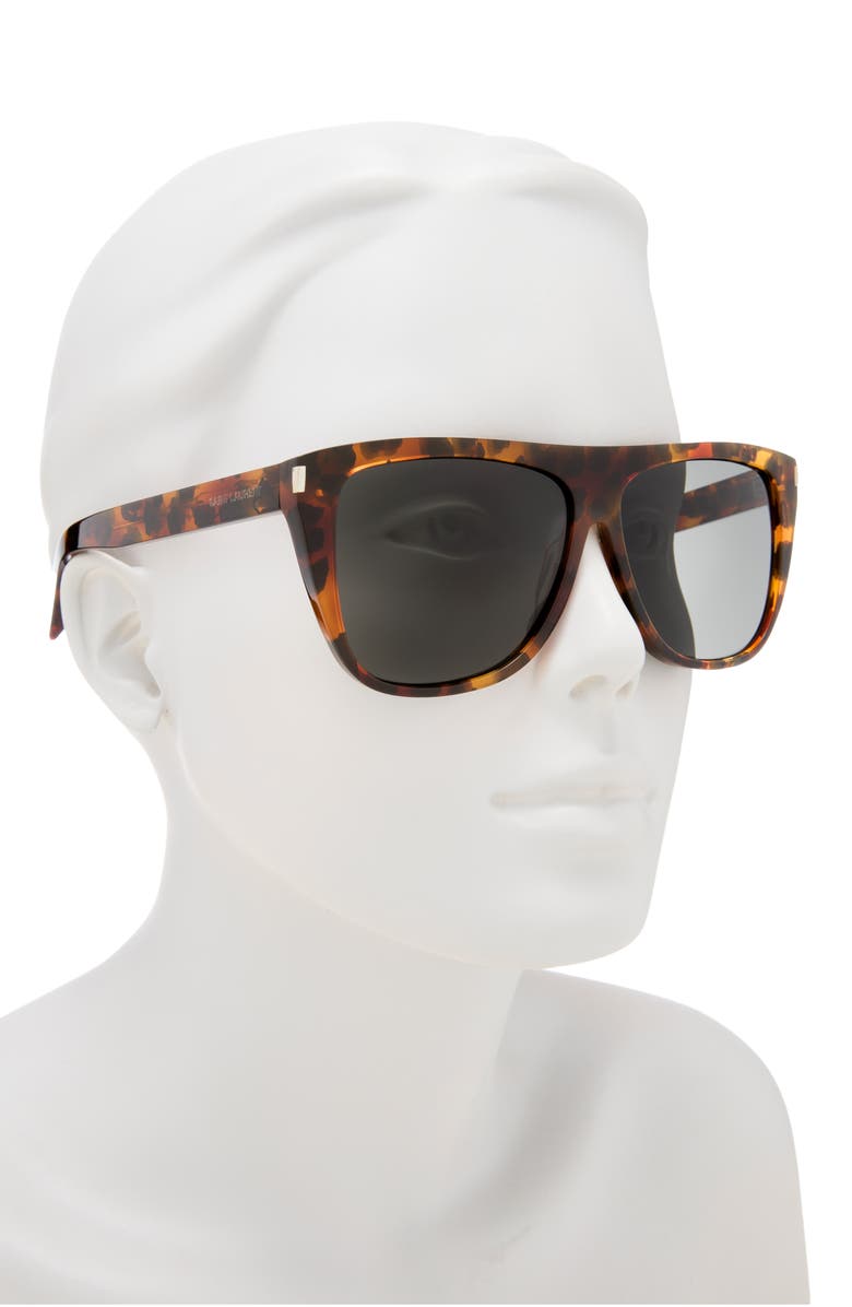 Saint Laurent 59mm Oversized Sunglasses, Alternate, color, Havana Havana Grey