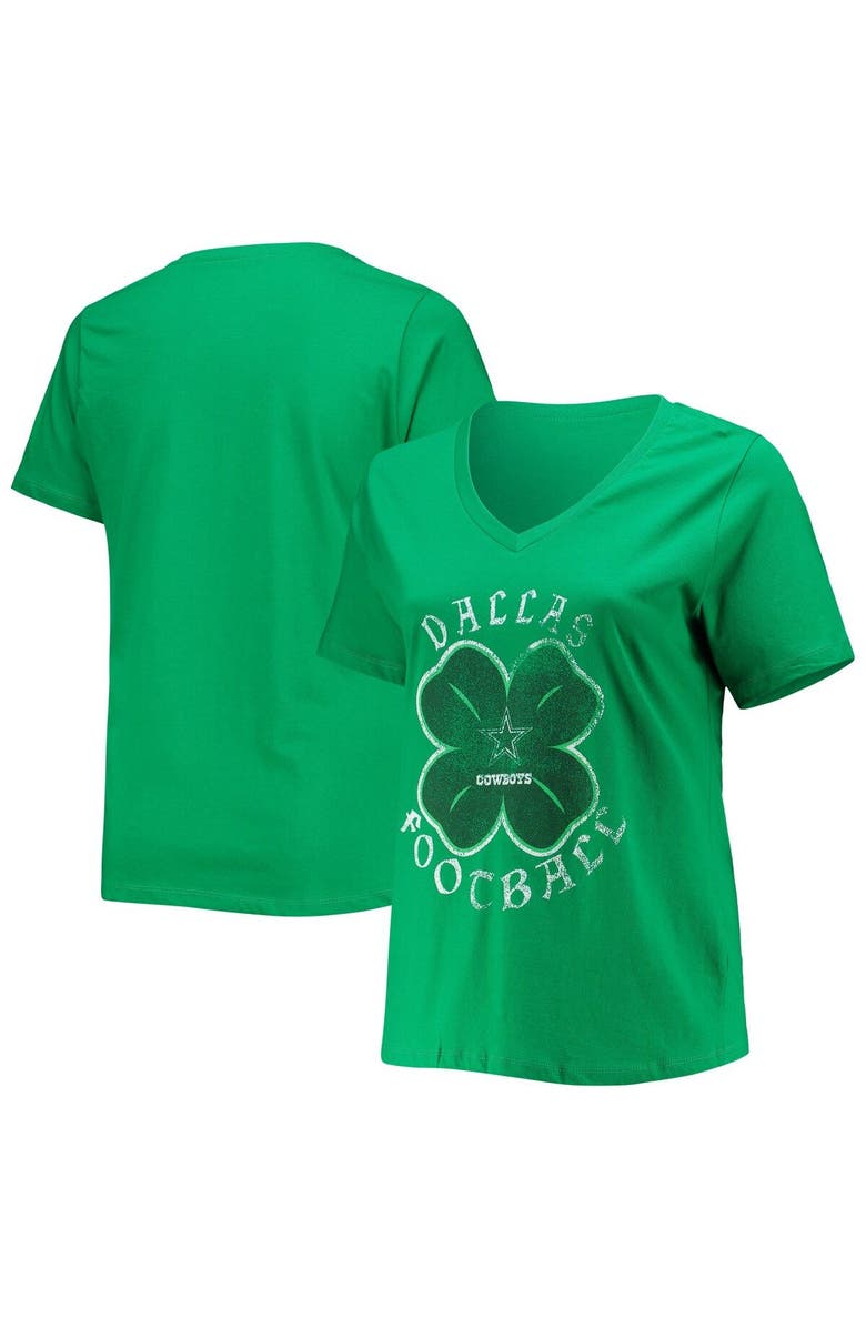 FANATICS Women's Fanatics Branded Green Dallas Cowboys Plus Size Celtic T-Shirt, Main, color,