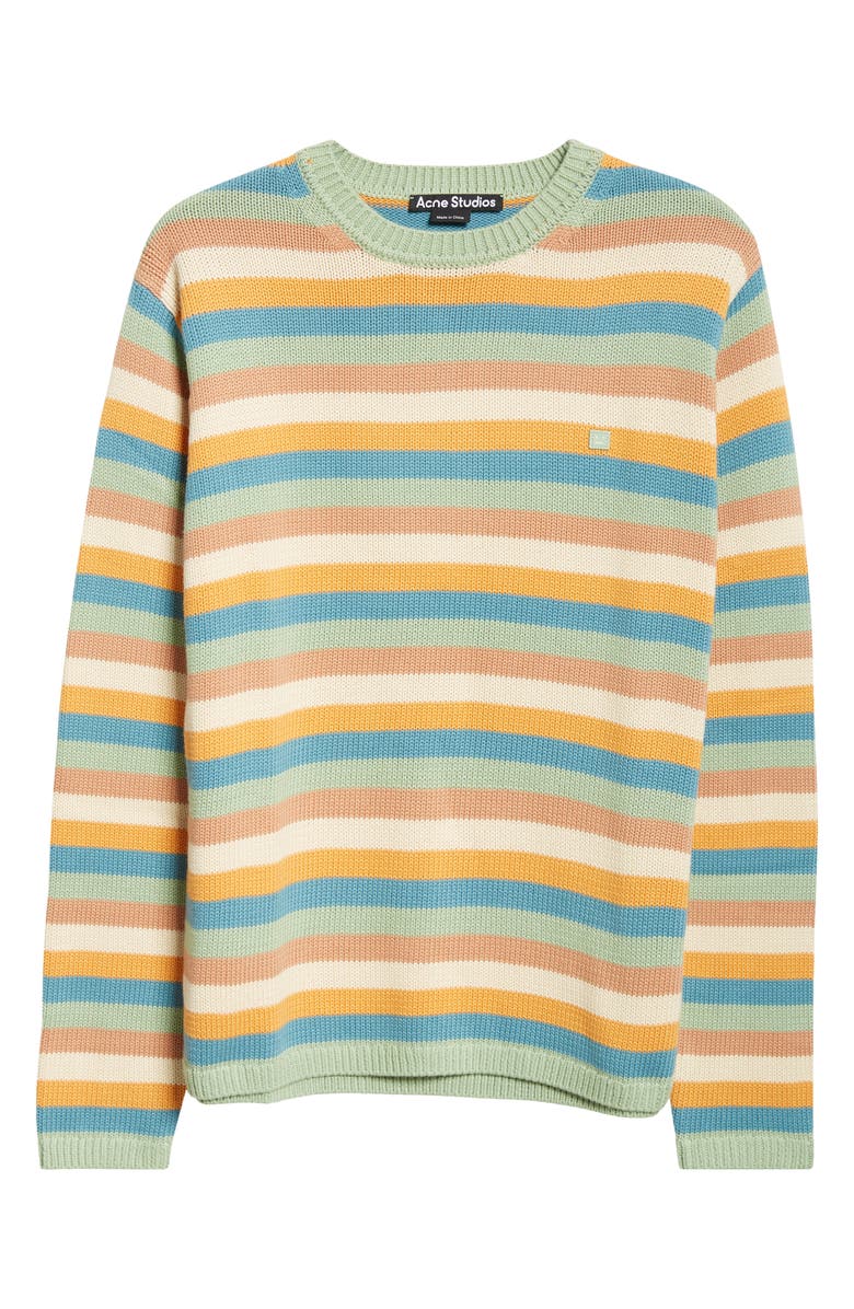 Acne Studios Kripes Stripe Cotton Crewneck Sweater, Alternate, color, 