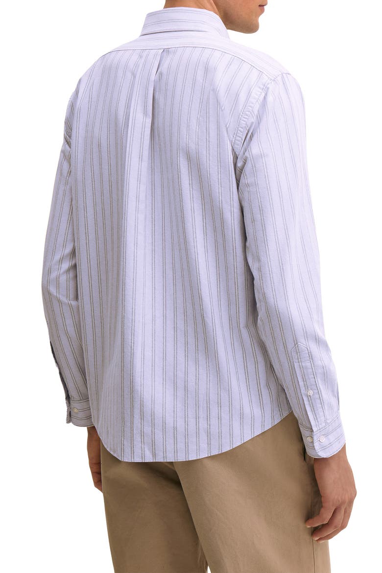 Friday Stripe Cotton Oxford Cloth Button-Down Shirt, Alternate, color, LAVENDERSTP