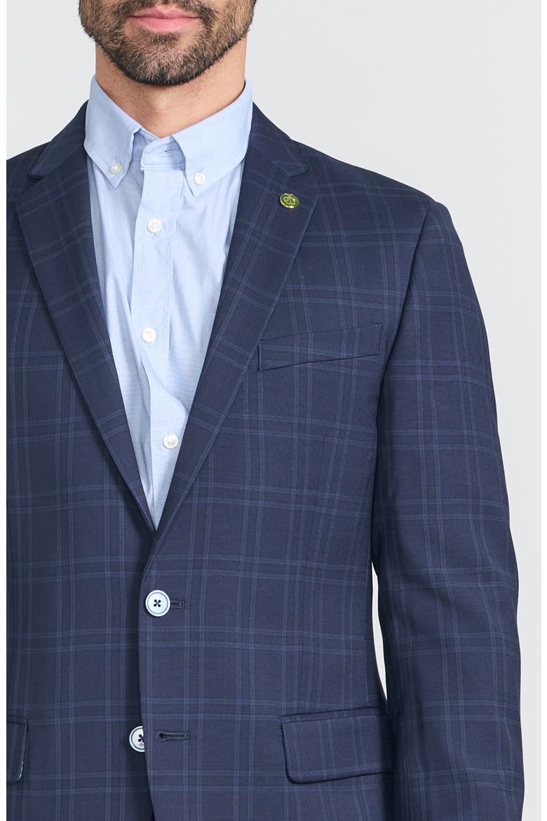Navy Windowpane Plaid Wool Blend Suit, Alternate, color, NAVY