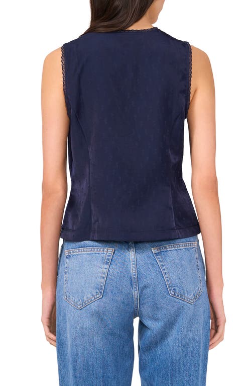 1.state Crinkle Overlay Blouse In Indigo Night