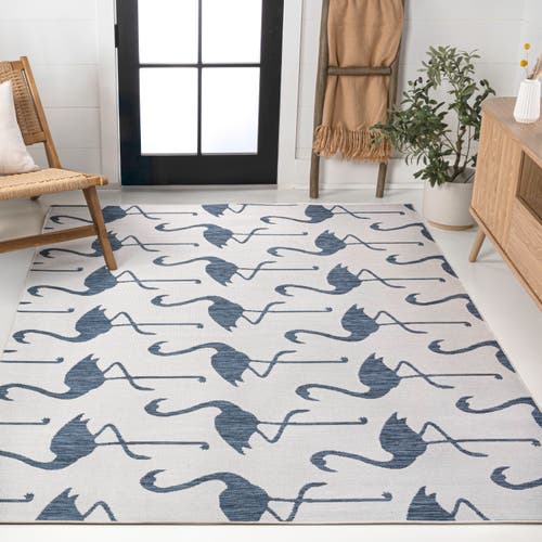 Jonathan Y Liana Casual Coastal Flamingos Two-tone Indoor/outdoor Area Rug