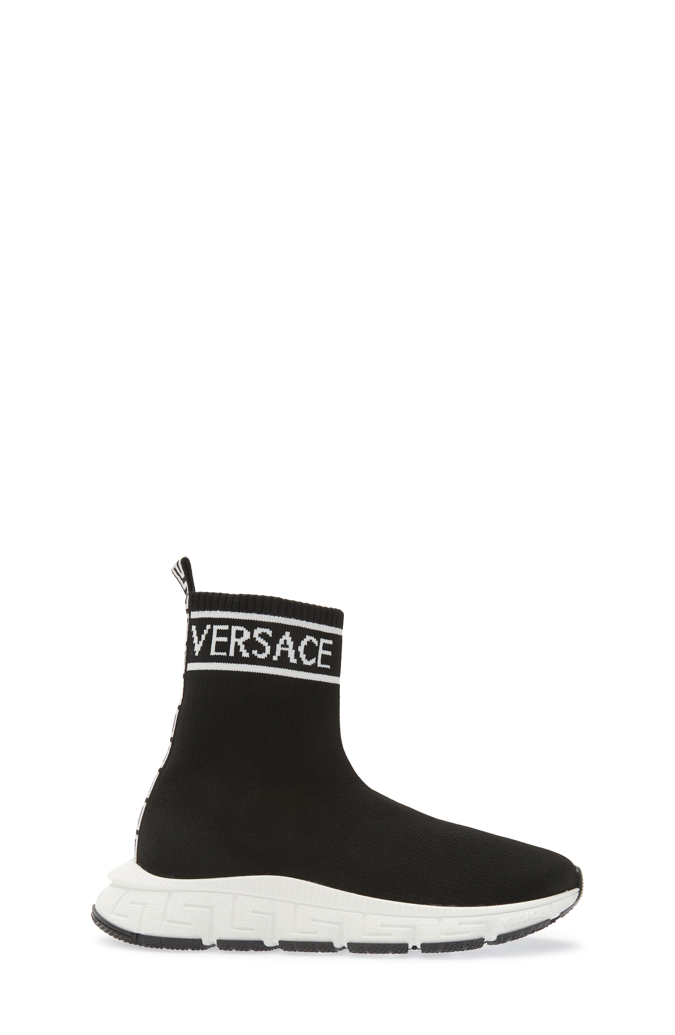 Versace Kids' Trigreca High Top Sock Sneaker, Alternate, color, 