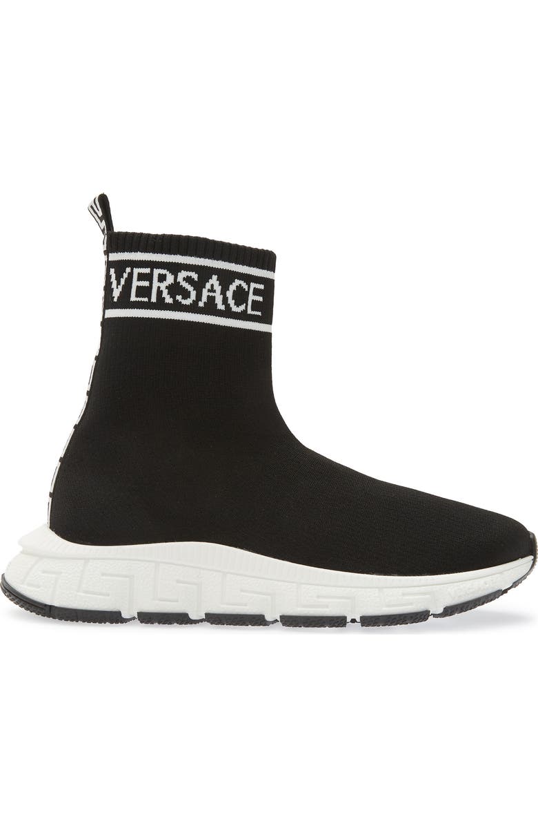 Versace Kids' Trigreca High Top Sock Sneaker, Alternate, color,