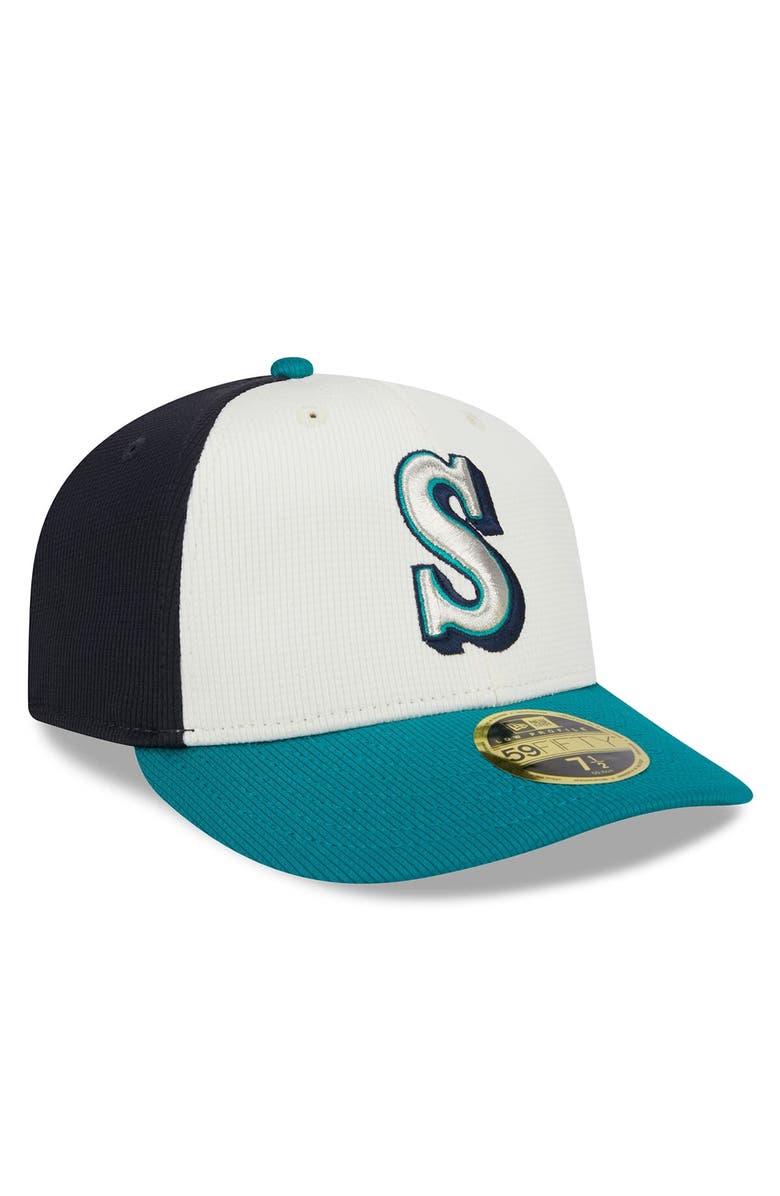 New Era Men's New Era Cream Seattle Mariners 2024 Batting Practice Low Profile 59FIFTY Fitted Hat, Alternate, color,
