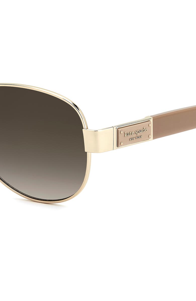 Kate Spade New York dalia 58mm gradient pilot sunglasses, Alternate, color, Gold Beige