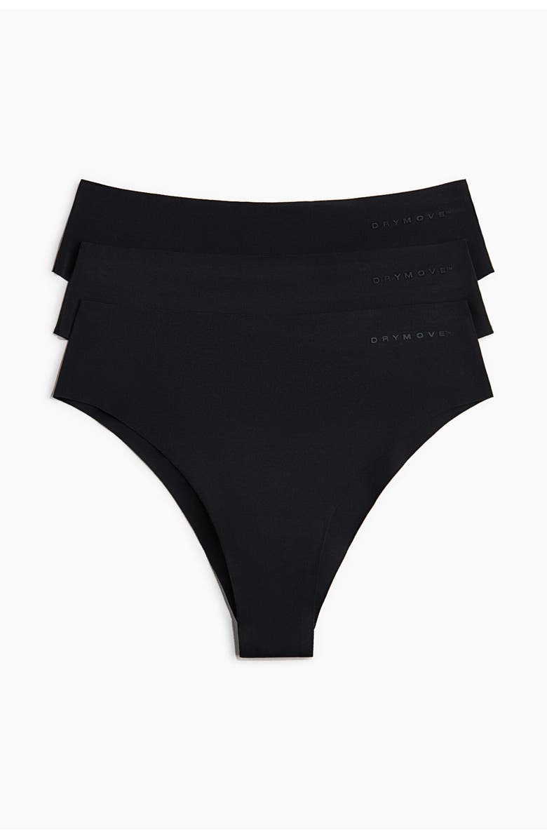H&M 3-pack Sports Brazilian Briefs With Drymove, Main, color, Black