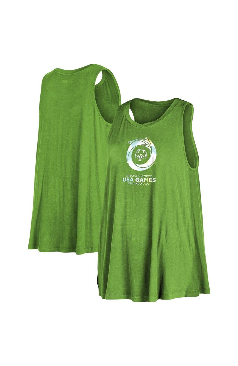 New Era Women's New Era Apple Green 2022 Special Olympics Tank Top, Main, color, 