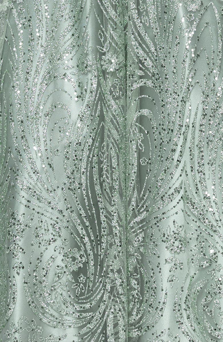 Blondie Nites Glitter Sequin Illusion Bodice Ballgown, Alternate, color, 
