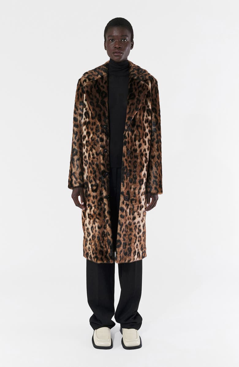 Apparis Tikka Leopard Print Faux Fur Coat, Alternate, color, 