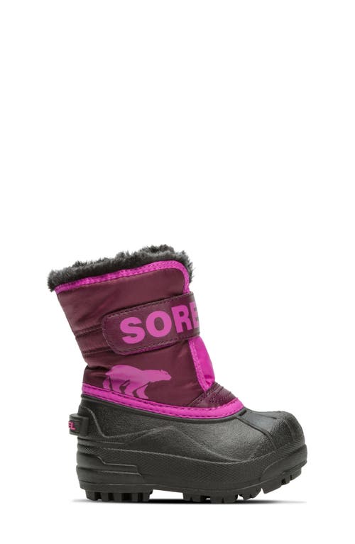 Sorel Kids' Snow Commander Insulated Waterproof Boot In Purple Dahlia/groovy Pink