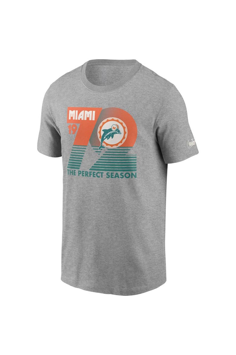 Men's Nike Heathered Gray Miami Dolphins Hometown Collection 1972 T-Shirt, Alternate, color, Heather Gray