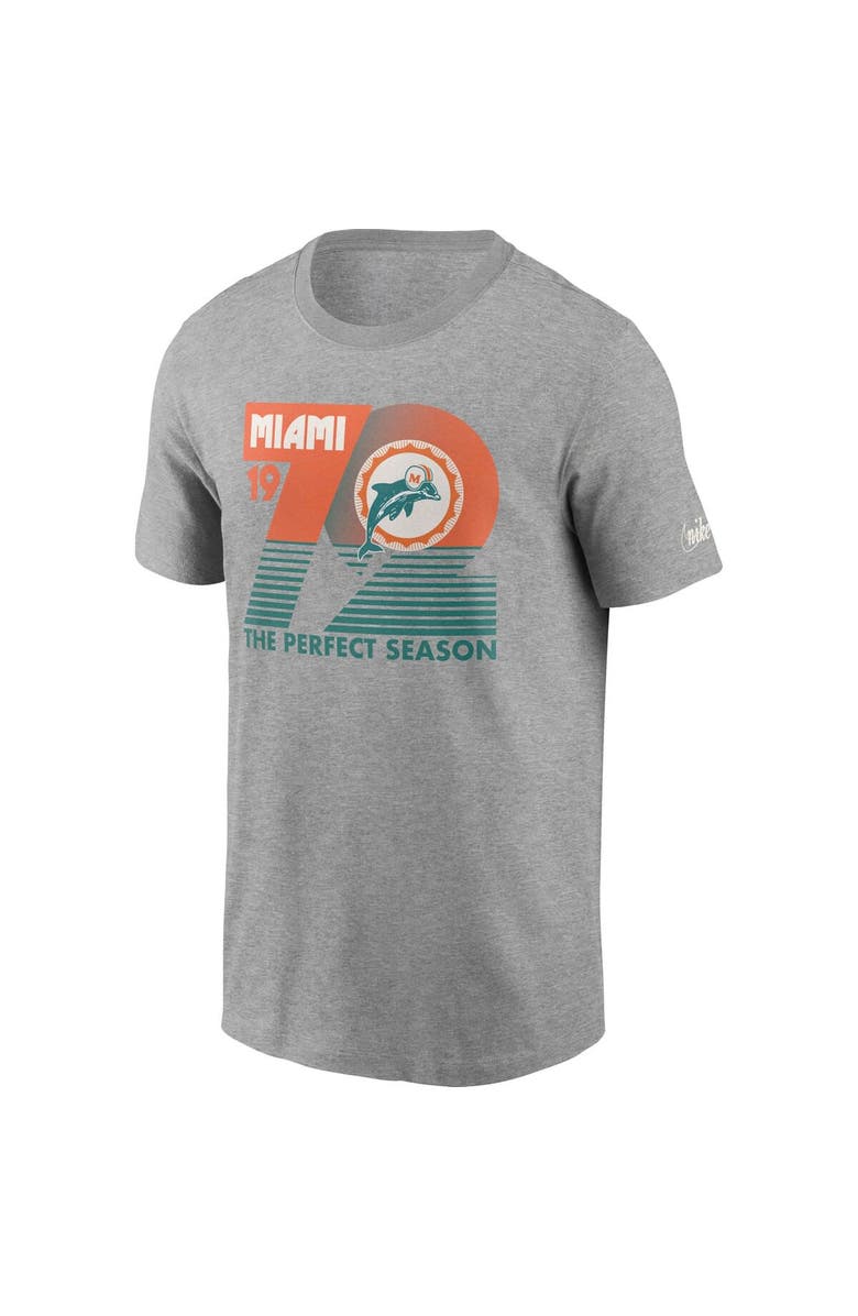 Nike Men's Nike Heathered Gray Miami Dolphins Hometown Collection 1972 T-Shirt, Alternate, color,