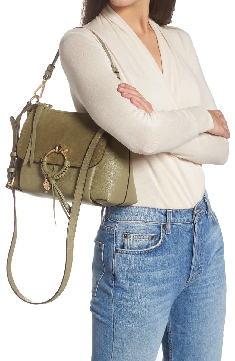 See by Chloé Small Joan Leather Shoulder Bag, Alternate, color, Aloe Green