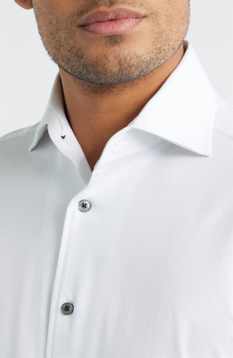 Bugatchi James OoohCotton<sup>®</sup> Solid Button-Up Shirt, Alternate, color, White