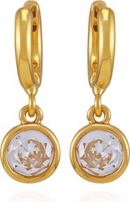 Vince Camuto Cubic Zirconia Drop Huggie Hoop Earrings