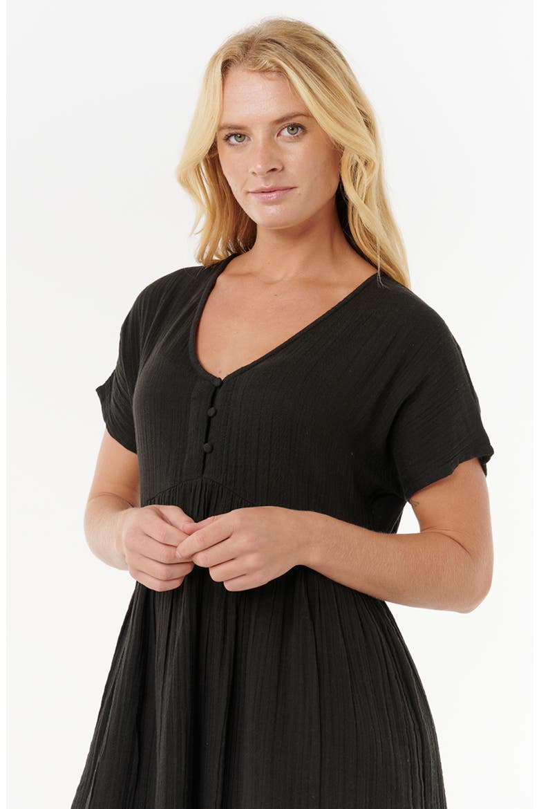 Premium Surf Cotton Gauze Babydoll Dress, Alternate, color, BLACK