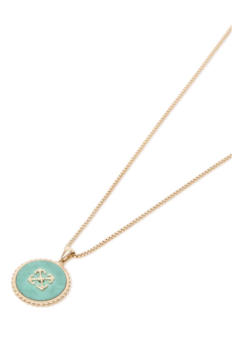 Malachite Arrow Pendant Necklace, Alternate, color, YELLOW GOLD