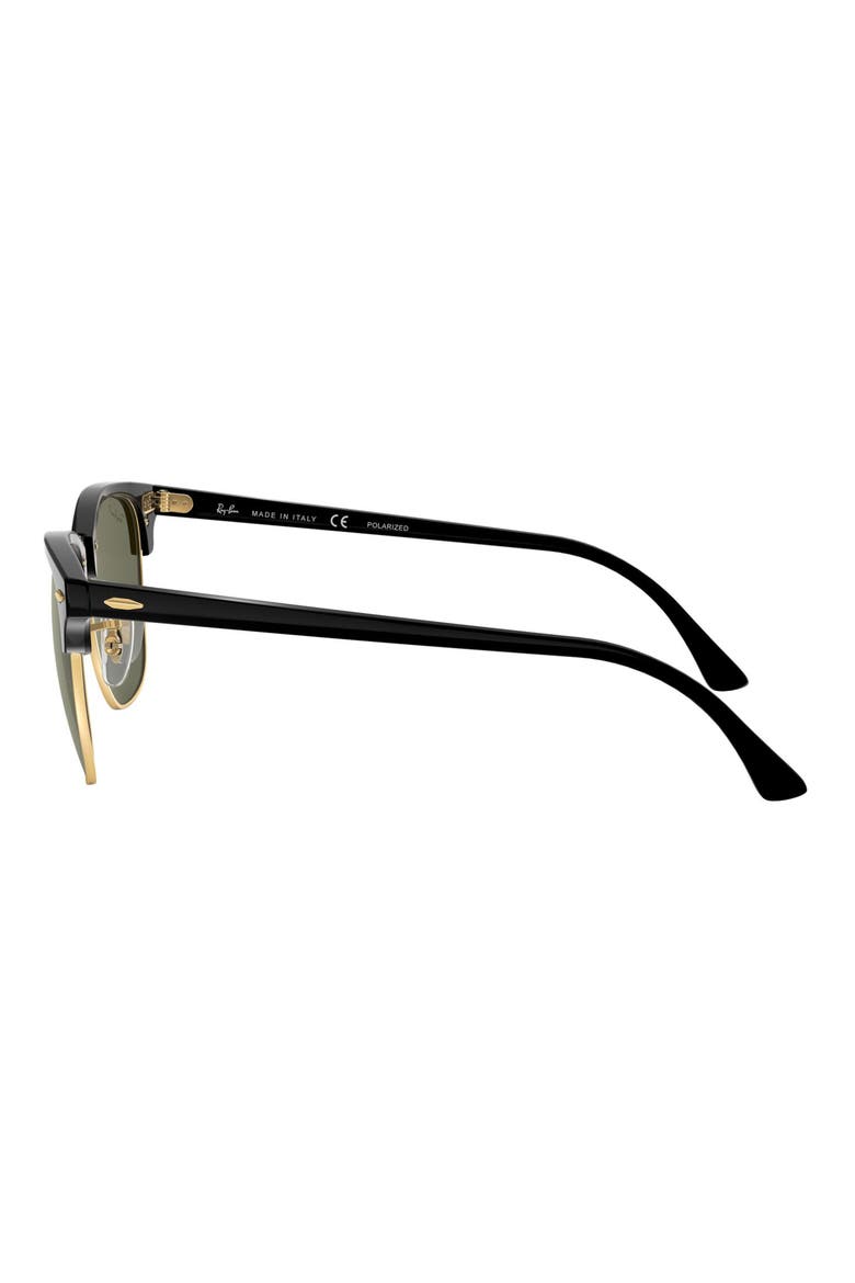 49mm Polarized Browline Sunglasses, Alternate, color, BLACK/ CRYSTAL GREEN