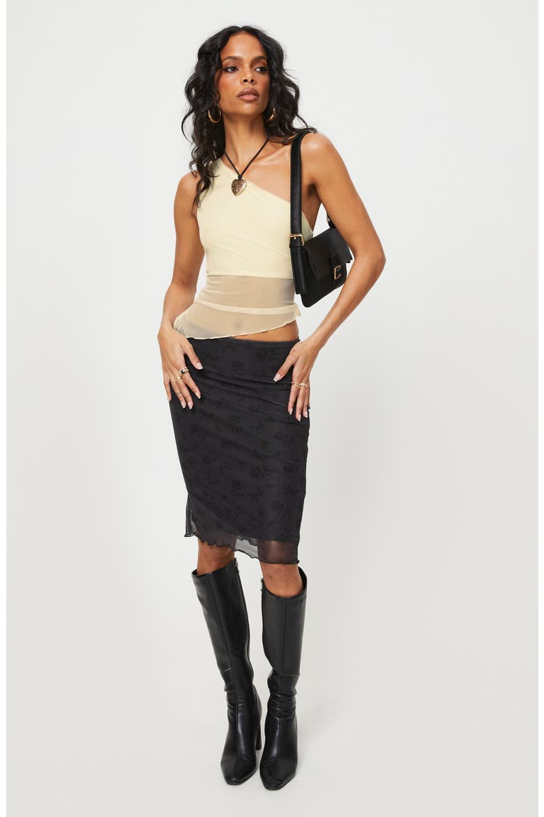 Gilda One-Shoulder Asymmetric Mesh Crop Top, Alternate, color, LIGHT BEIGE