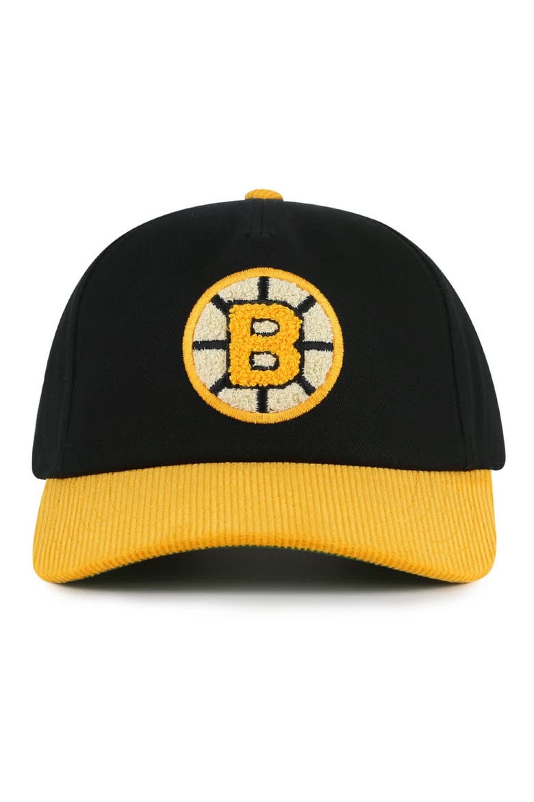 Men's American Needle  Black/Gold Boston Bruins Burnett Adjustable Hat, Main, color, Black