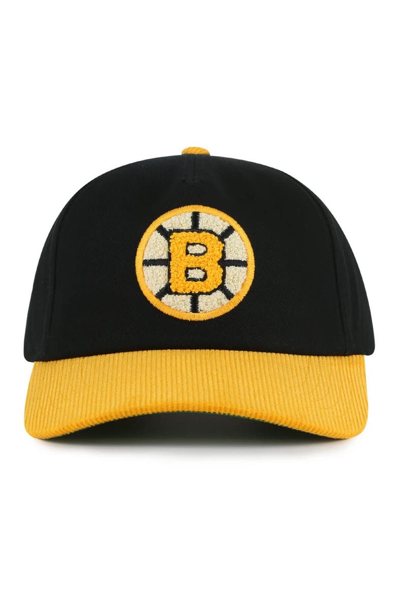 American Needle Men's American Needle Black/Gold Boston Bruins Burnett Adjustable Hat, Main, color, Black
