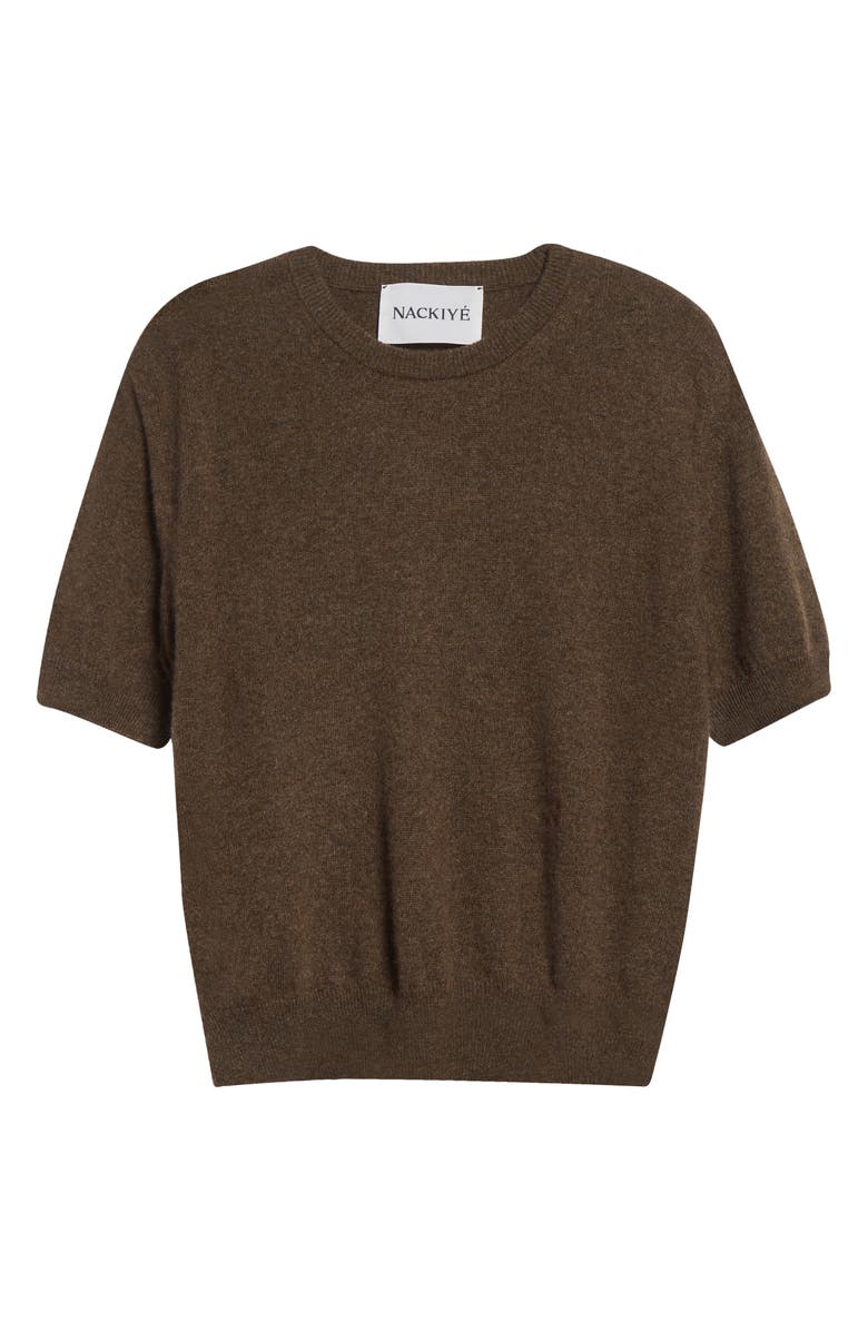 NACKIYÈ Short Sleeve Cashmere Sweater, Alternate, color, Chestnut