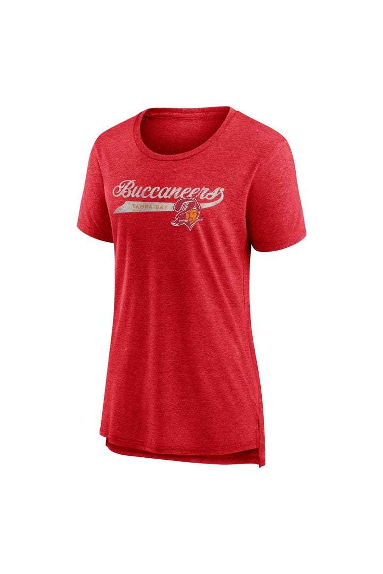 Women's Fanatics Branded Heather Red Tampa Bay Buccaneers Original Play Tri-Blend T-Shirt, Alternate, color, Heather Red