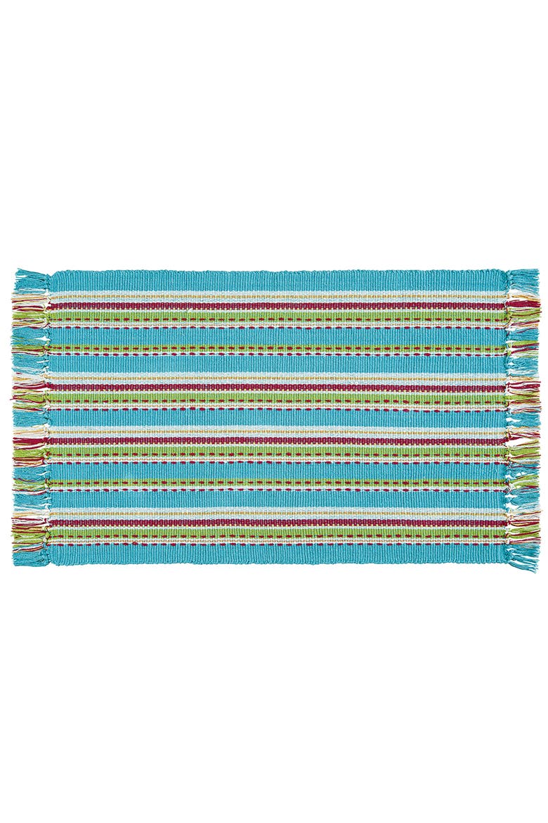 3'0" x 5'0" Tropical Stripe Woven Rug, Main, color, Blue
