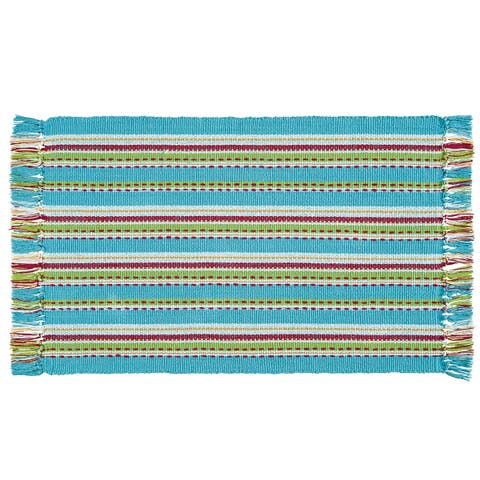 3'0" x 5'0" Tropical Stripe Woven Rug