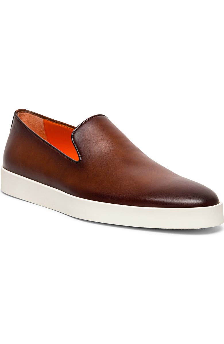 Santoni Pancia Slip-On Sneaker, Main, color, Brown
