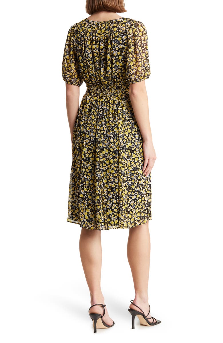 KARL LAGERFELD PARIS Floral Print Chiffon Midi Dress, Alternate, color, 