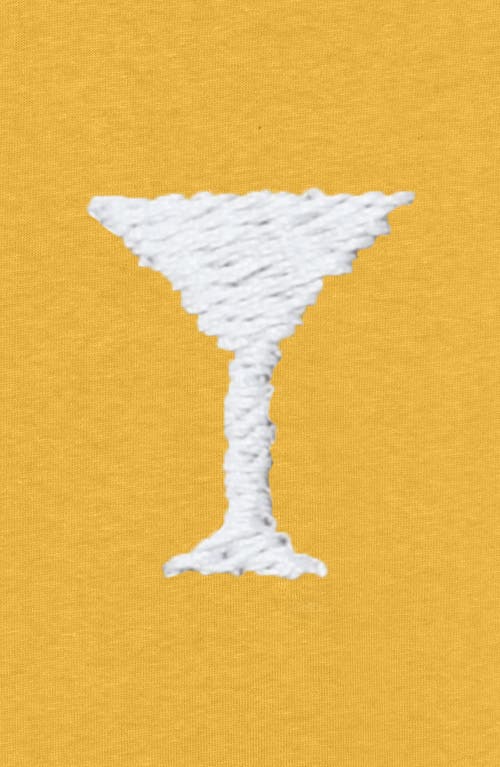 Dalix Mens Lil Martini Midweight Garment Dye Tee In Gold