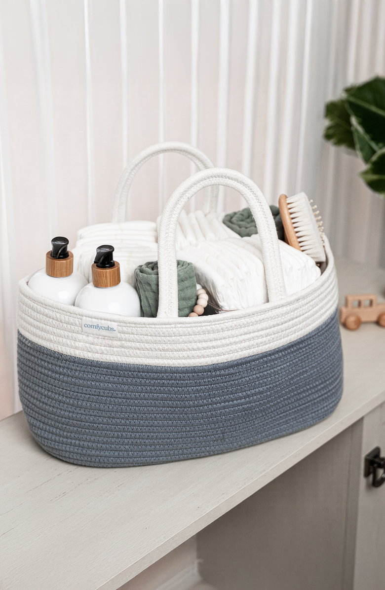 Comfy Cubs Rope Diaper Caddy, Alternate, color, Pacific Blue