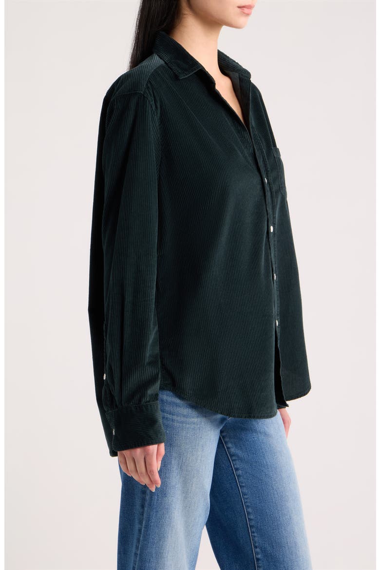 Eileen Relaxed Button-Up Corduroy Shirt, Alternate, color, PEACOCK