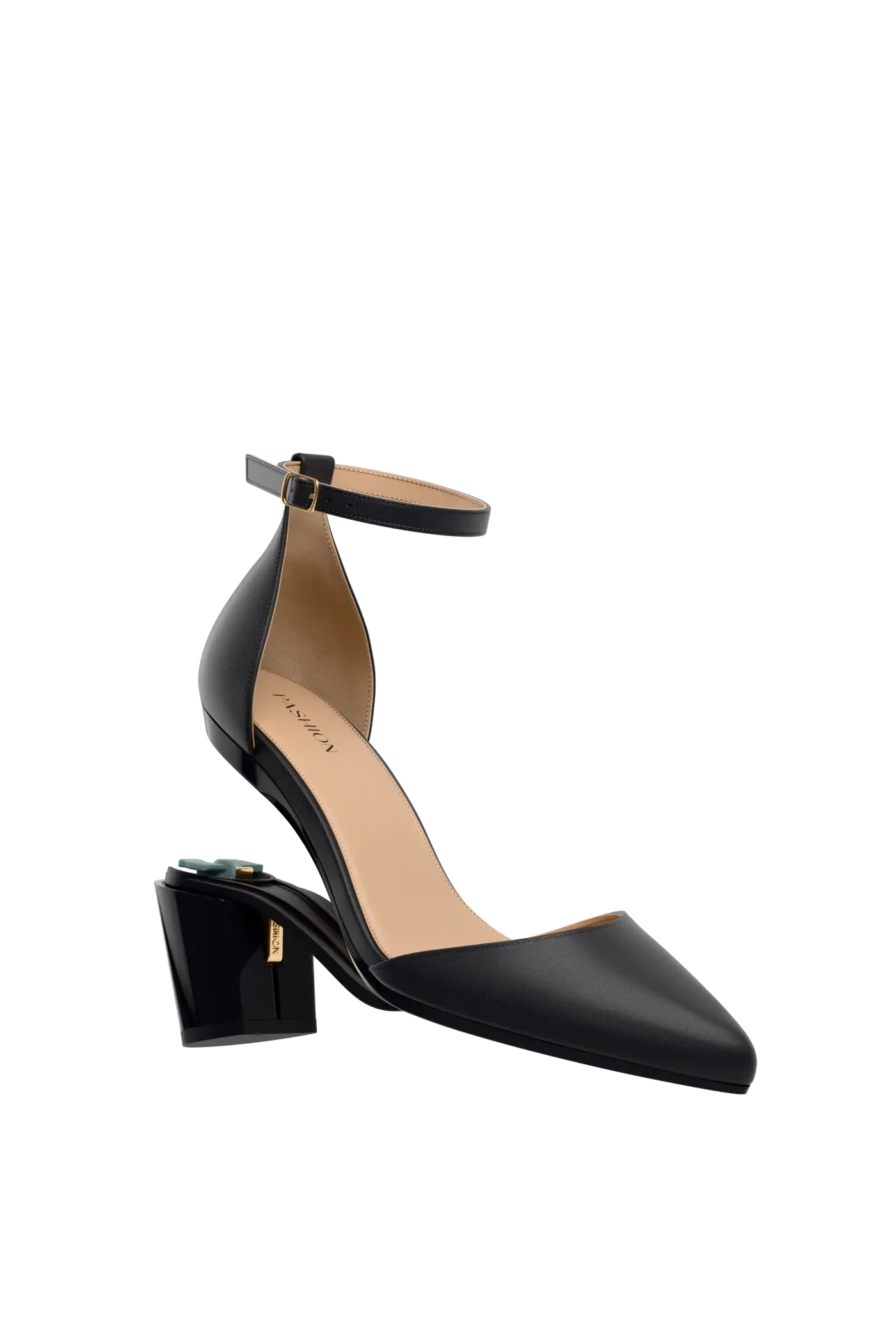The D'Orsay 3" Block Convertible Heel, Main, color, Coal Leather