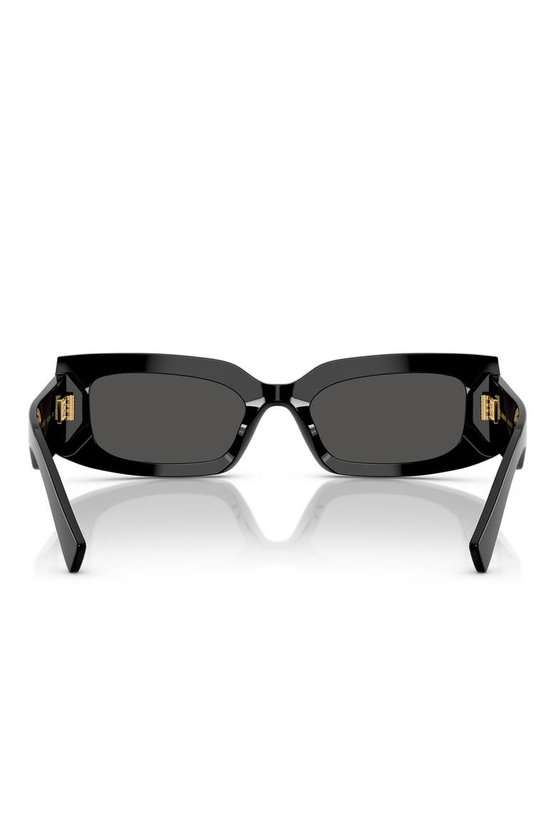 55mm Rectangular Sunglasses, Alternate, color, BLACK