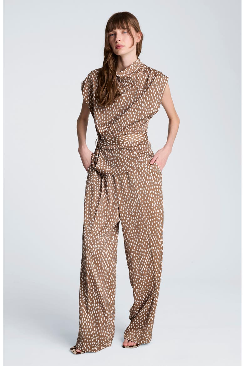 High Waist Wide Leg Pants, Alternate, color, MESQUITE/ OYSTER