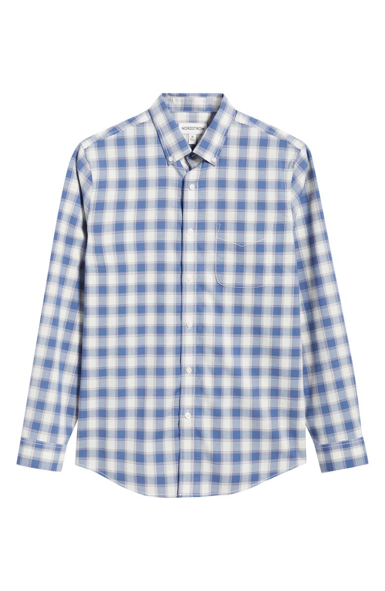 Nordstrom Alex Check Button-Down Shirt, Alternate, color, Blue Alex Plaid